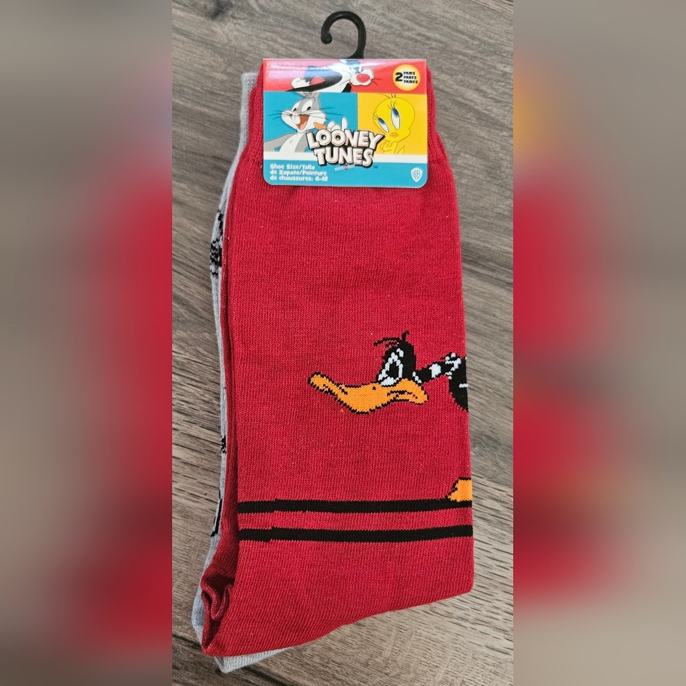 Warner Bros. Looney Tunes Red Daffy Duck Socks 2-pack